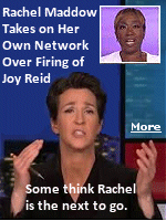 Rachel Maddow, who is paid $30 million a year, is calling out her own network, MSNBC, for firing its ''non-white hosts.'' And where'd she do that? On her MSNBC TV show. ''I will tell you it is also unnerving to see that on a network where we've got two - count them, two - non-white hosts in prime time, both of our non-white hosts in prime time are losing their shows, as is Katie Phang on the weekend''. Stick around Rachel, you might be next. 